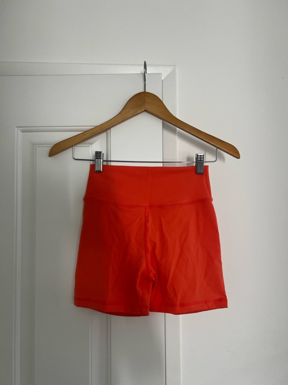 High-Rise Bike Shorts in Vibrant Orange